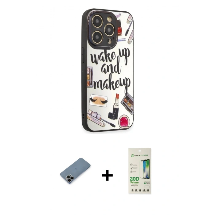 MARSİLYAN™- iPhone 12 Pro Max Kılıf Odak Klasik Serisi - Siyah 20D Premium Cam Ekran Koruyucu + Shine Kamera Lens Koruma Cam - SH
