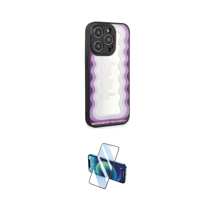 MARSİLYAN™- iPhone 12 Pro Max Kılıf Odak Klasik Serisi - Siyah 3D Antistatik Cam Ekran Koruyucu