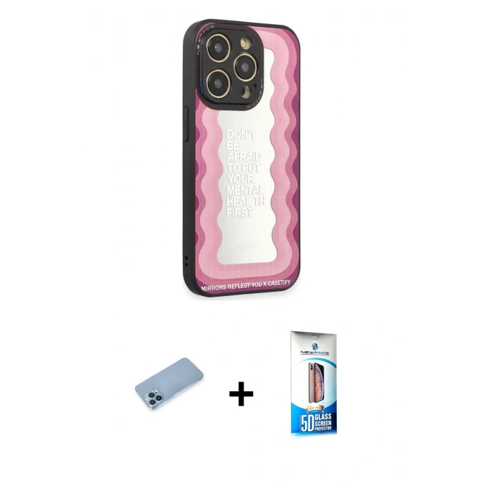 MARSİLYAN™- iPhone 12 Pro Max Kılıf Odak Klasik Serisi - Siyah 5D Eko Cam Ekran Koruyucu + Shine Kamera Lens Koruma Cam - MI