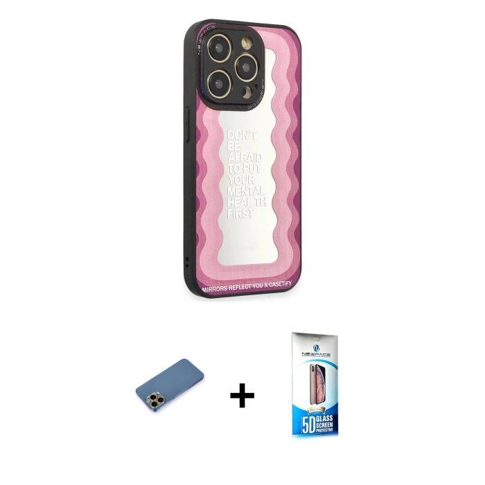 MARSİLYAN™- iPhone 12 Pro Max Kılıf Odak Klasik Serisi - Siyah 5D Eko Cam Ekran Koruyucu + Shine Kamera Lens Koruma Cam - GD