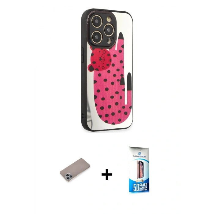MARSİLYAN™- iPhone 12 Pro Max Kılıf Odak Klasik Serisi - Siyah 5D Eko Cam Ekran Koruyucu + Sierra Blue Shine Kamera Lens Koruma Cam