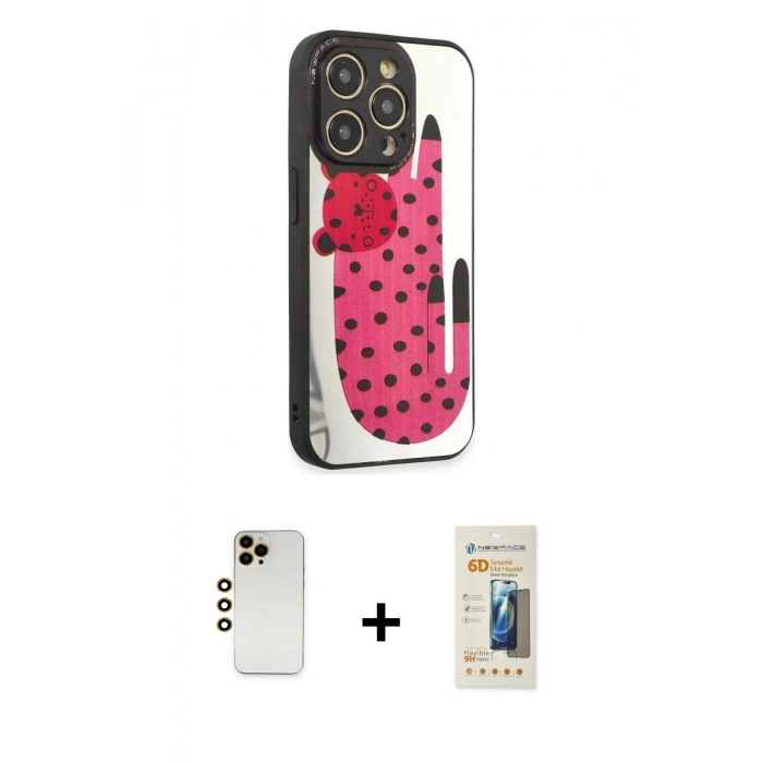 MARSİLYAN™- iPhone 12 Pro Max Kılıf Odak Klasik Serisi - Siyah 6D Mat Seramik Hayalet Nano Ekran Koruyucu + Shine Kamera Lens - GD