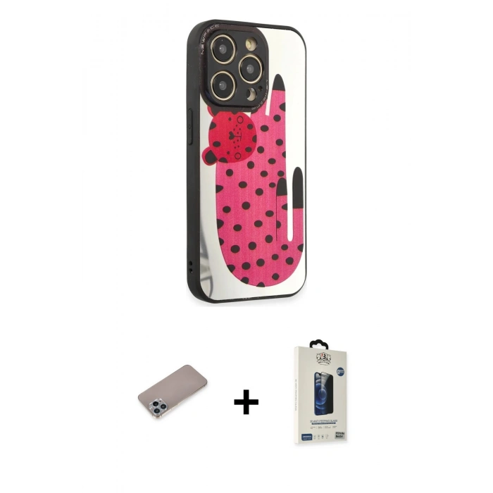 MARSİLYAN™- iPhone 12 Pro Max Kılıf Odak Klasik Serisi - Siyah Bilvis Hayalet Cam Ekran Koruyucu + Shine Kamera Lens Koruma Cam - SABE