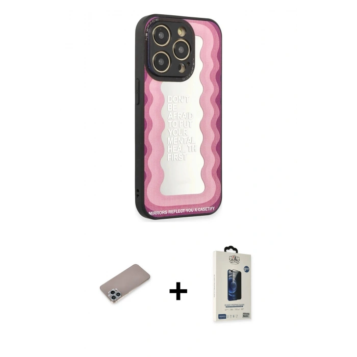 MARSİLYAN™- iPhone 12 Pro Max Kılıf Odak Klasik Serisi - Siyah Bilvis Hayalet Cam Ekran Koruyucu + Shine Kamera Lens Koruma Cam - SABE