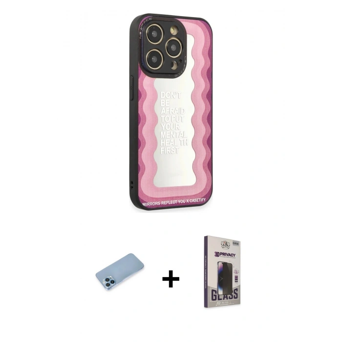 MARSİLYAN™- iPhone 12 Pro Max Kılıf Odak Klasik Serisi - Siyah Bilvis Hayalet Cam Ekran Koruyucu + Shine Kamera Lens Koruma Cam - MI