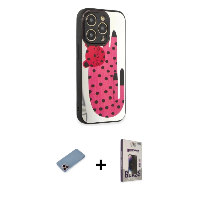 MARSİLYAN™- iPhone 12 Pro Max Kılıf Odak Klasik Serisi - Siyah Bilvis Hayalet Cam Ekran Koruyucu + Shine Kamera Lens Koruma Cam - PE