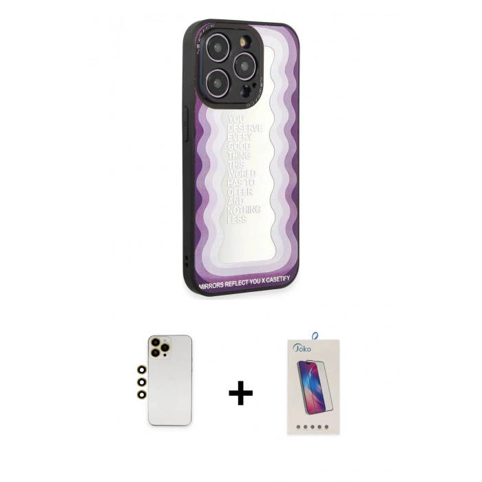 MARSİLYAN™- iPhone 12 Pro Max Kılıf Odak Klasik Serisi - Siyah Joko 5D Cam + Shine Kamera Lens - GD