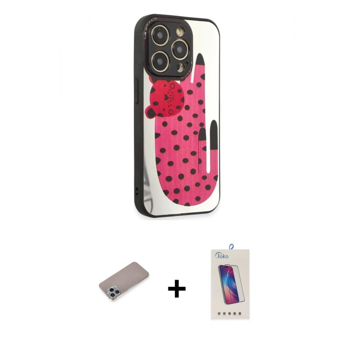 MARSİLYAN™- iPhone 12 Pro Max Kılıf Odak Klasik Serisi - Siyah Joko 5D Cam + Shine Kamera Lens Koruma Cam - SABE
