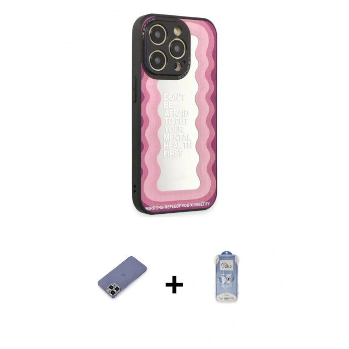 MARSİLYAN™- iPhone 12 Pro Max Kılıf Odak Klasik Serisi - Siyah Joko Magic 5D Cam + Gold Metal Kamera Lens Koruma Cam