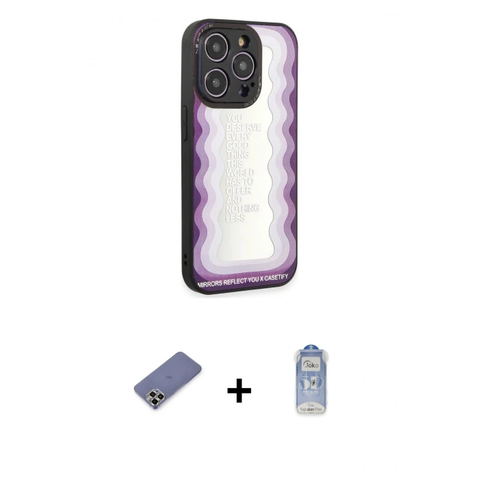 MARSİLYAN™- iPhone 12 Pro Max Kılıf Odak Klasik Serisi - Siyah Joko Magic 5D Cam + Gold Metal Kamera Lens Koruma Cam