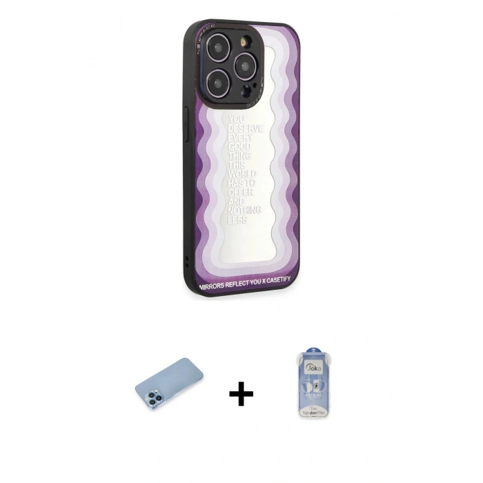 MARSİLYAN™- iPhone 12 Pro Max Kılıf Odak Klasik Serisi - Siyah Joko Magic 5D Cam + Shine Kamera Lens Koruma Cam - MI