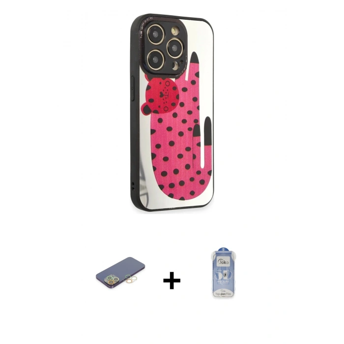 MARSİLYAN™- iPhone 12 Pro Max Kılıf Odak Klasik Serisi - Siyah Joko Magic 5D Cam + Renkli Kamera Lens Koruma Cam - SI