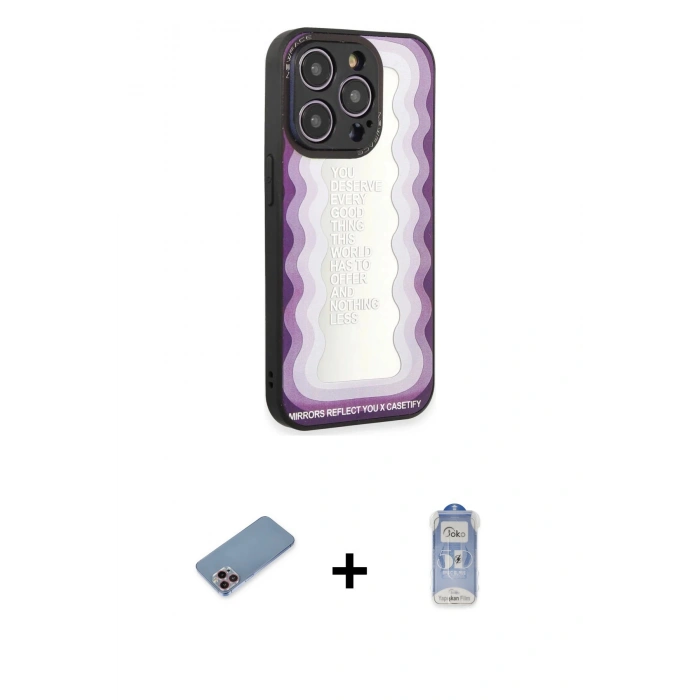 MARSİLYAN™- iPhone 12 Pro Max Kılıf Odak Klasik Serisi - Siyah Joko Magic 5D Cam + Shine Kamera Lens Koruma Cam - PE