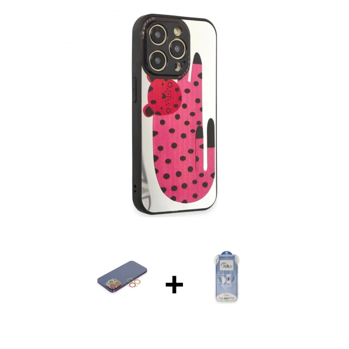 MARSİLYAN™- iPhone 12 Pro Max Kılıf Odak Klasik Serisi - Siyah Joko Magic 5D Cam + Renkli Kamera Lens Koruma Cam - TU