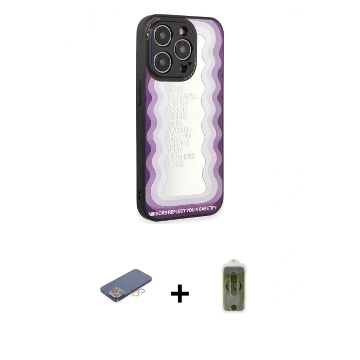 MARSİLYAN™- iPhone 12 Pro Max Kılıf Odak Klasik Serisi - Siyah Joko Magic 5D Hayalet Cam + Renkli Kamera Lens Koruma Cam - MI