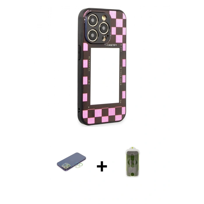 MARSİLYAN™- iPhone 12 Pro Max Kılıf Odak Klasik Serisi - Siyah Joko Magic 5D Hayalet Cam + Renkli Kamera Lens Koruma Cam - YL