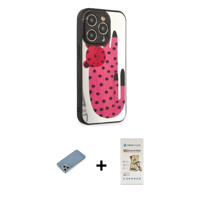 MARSİLYAN™- iPhone 12 Pro Max Kılıf Odak Klasik Serisi - Siyah Mat Seramik Nano Ekran Koruyucu + Shine Kamera Lens Koruma Cam - GS