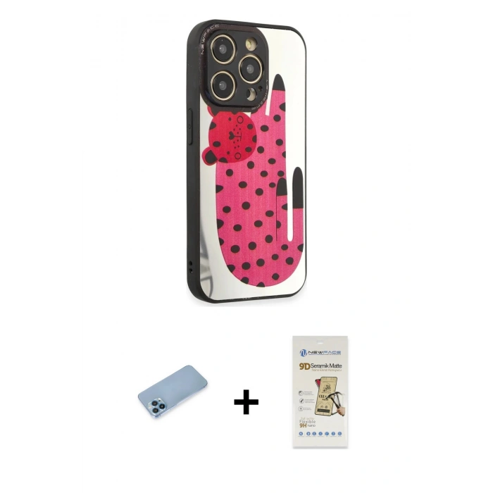 MARSİLYAN™- iPhone 12 Pro Max Kılıf Odak Klasik Serisi - Siyah Mat Seramik Nano Ekran Koruyucu + Shine Kamera Lens Koruma Cam - MI