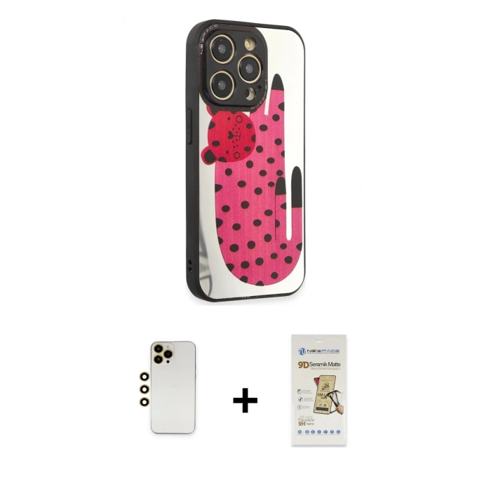 MARSİLYAN™- iPhone 12 Pro Max Kılıf Odak Klasik Serisi - Siyah Mat Seramik Nano Ekran Koruyucu + Shine Kamera Lens - GD