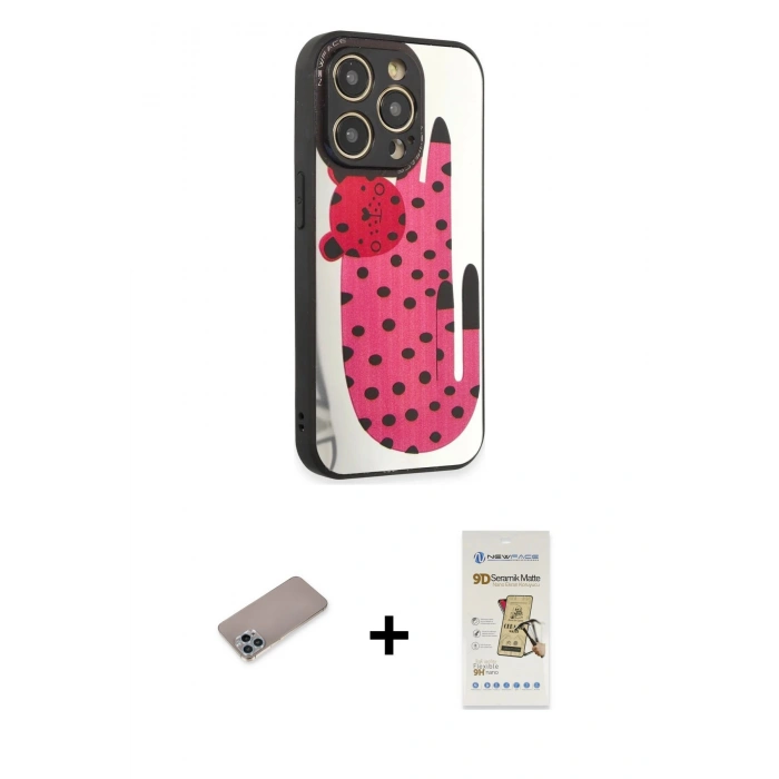 MARSİLYAN™- iPhone 12 Pro Max Kılıf Odak Klasik Serisi - Siyah Mat Seramik Nano Ekran Koruyucu + Shine Kamera Lens Koruma Cam - SABE