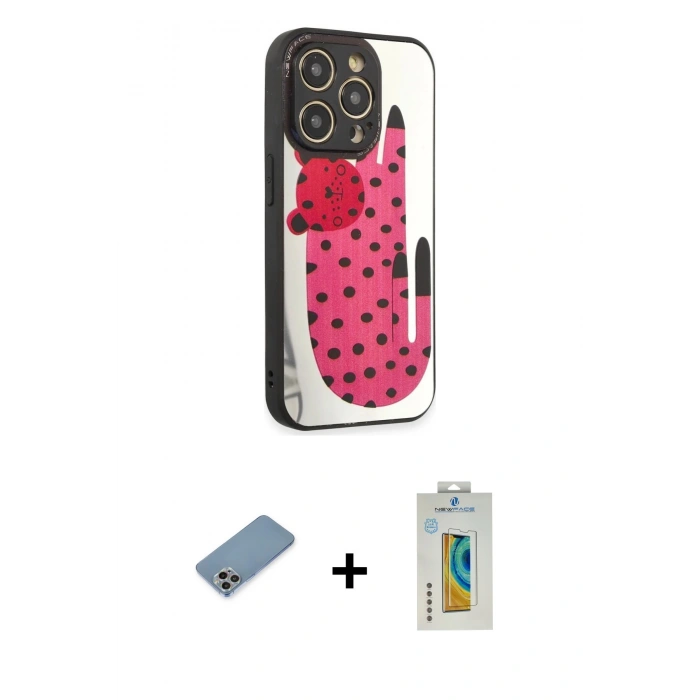 MARSİLYAN™- iPhone 12 Pro Max Kılıf Odak Klasik Serisi - Siyah Polymer Nano Ekran Koruyucu + Shine Kamera Lens Koruma Cam - GI