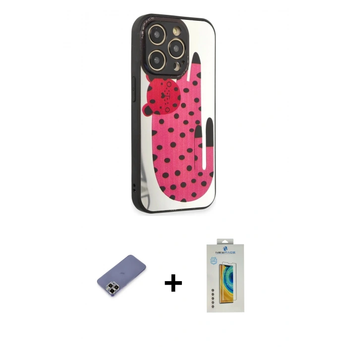 MARSİLYAN™- iPhone 12 Pro Max Kılıf Odak Klasik Serisi - Siyah Polymer Nano Ekran Koruyucu + Metal Kamera Lens Koruma Cam - GD