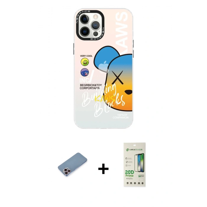 MARSİLYAN™- iPhone 12 Pro Max Kılıf Siluet Çizgi Koleksiyonu - Siyah 20D Premium Cam Ekran Koruyucu + Shine Kamera Lens Koruma Cam - PE