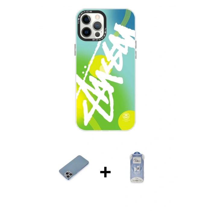 MARSİLYAN™- iPhone 12 Pro Max Kılıf Siluet Çizgi Koleksiyonu - Siyah Joko Magic 5D Cam + Shine Kamera Lens Koruma Cam - GI