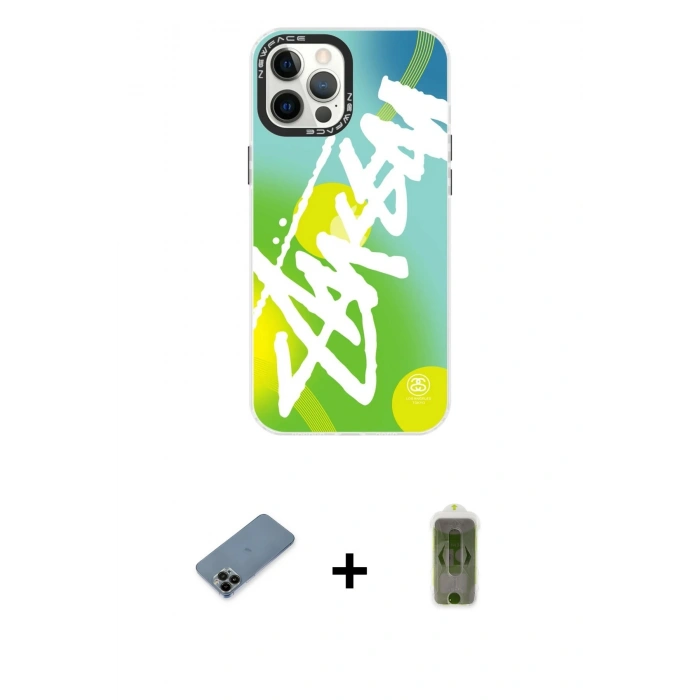 MARSİLYAN™- iPhone 12 Pro Max Kılıf Siluet Çizgi Koleksiyonu - Siyah Joko Magic 5D Hayalet Cam + Shine Kamera Lens Koruma Cam - SH