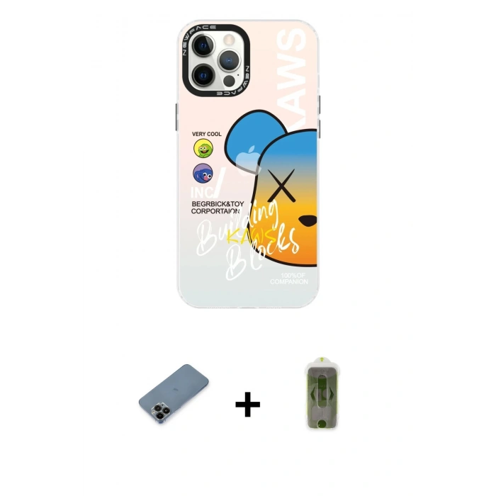 MARSİLYAN™- iPhone 12 Pro Max Kılıf Siluet Çizgi Koleksiyonu - Siyah Joko Magic 5D Hayalet Cam + Shine Kamera Lens Koruma Cam - SH