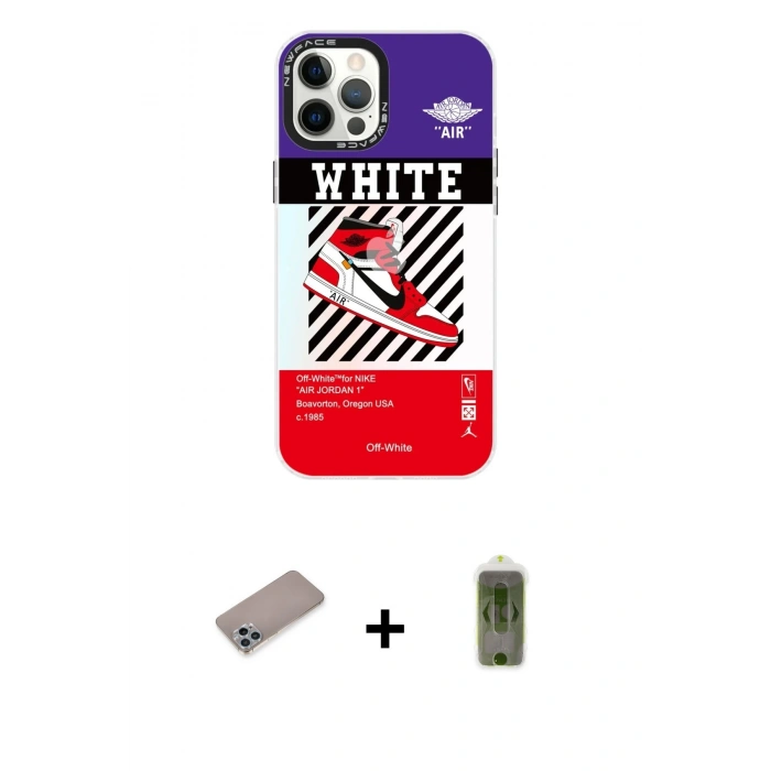 MARSİLYAN™- iPhone 12 Pro Max Kılıf Siluet Çizgi Koleksiyonu - Siyah Joko Magic 5D Hayalet Cam + Shine Kamera Lens Koruma Cam - SABE