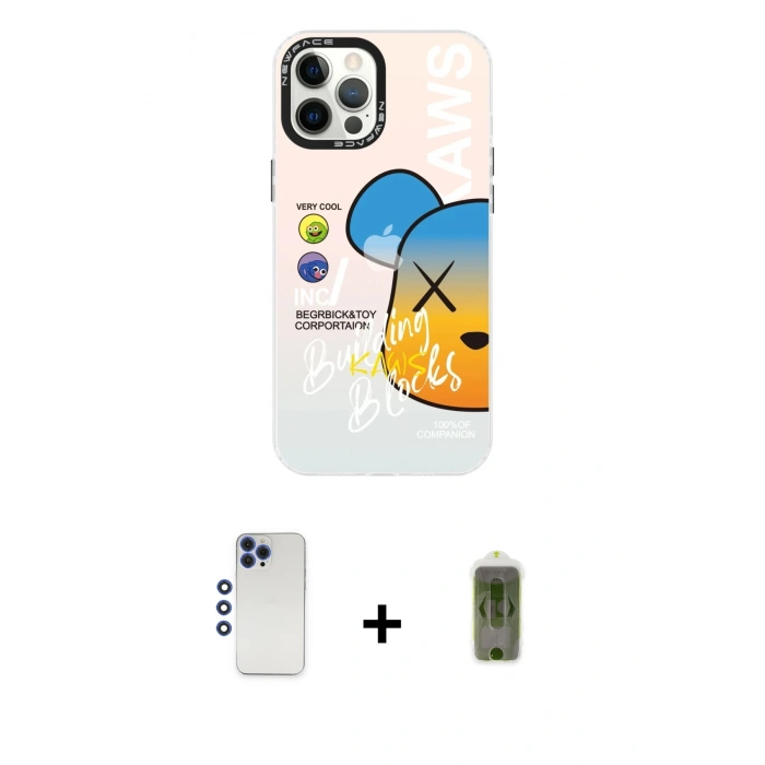 MARSİLYAN™- iPhone 12 Pro Max Kılıf Siluet Çizgi Koleksiyonu - Siyah Joko Magic 5D Hayalet Cam + Shine Kamera Lens - LT