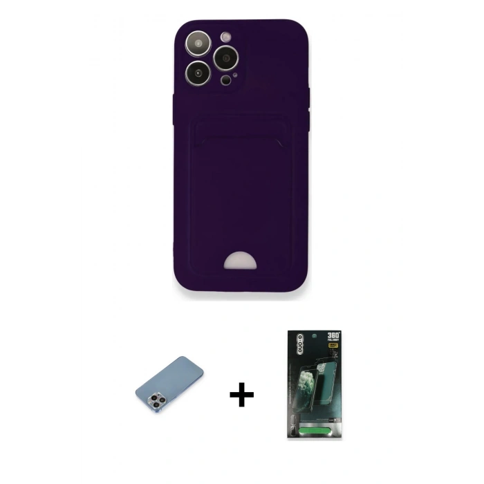 MARSİLYAN™- iPhone 12 Pro Max Kılıf Vadi Çizgi Prime - Şeffaf 360 Full Body Arka Koruyucu + Shine Kamera Lens Koruma Cam - GI