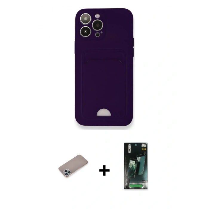 MARSİLYAN™- iPhone 12 Pro Max Kılıf Vadi Çizgi Prime - Şeffaf 360 Full Body Arka Koruyucu + Shine Kamera Lens Koruma Cam - SABE