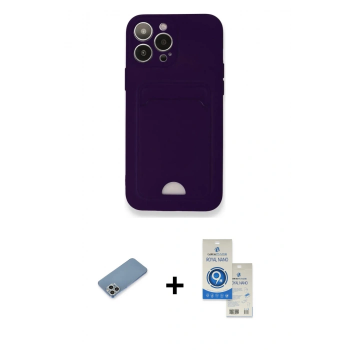 MARSİLYAN™- iPhone 12 Pro Max Kılıf Vadi Çizgi Prime - Şeffaf Royal Nano Ekran Koruyucu + Shine Kamera Lens Koruma Cam - GS