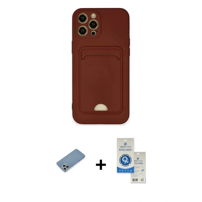 MARSİLYAN™- iPhone 12 Pro Max Kılıf Vadi Çizgi Prime - Şeffaf Royal Nano Ekran Koruyucu + Shine Kamera Lens Koruma Cam - GS