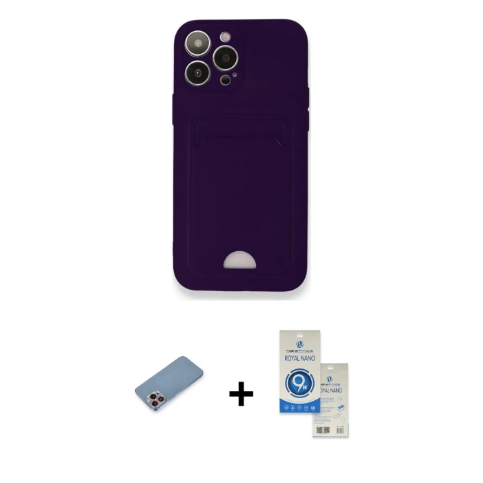 MARSİLYAN™- iPhone 12 Pro Max Kılıf Vadi Çizgi Prime - Şeffaf Royal Nano Ekran Koruyucu + Shine Kamera Lens Koruma Cam - PE