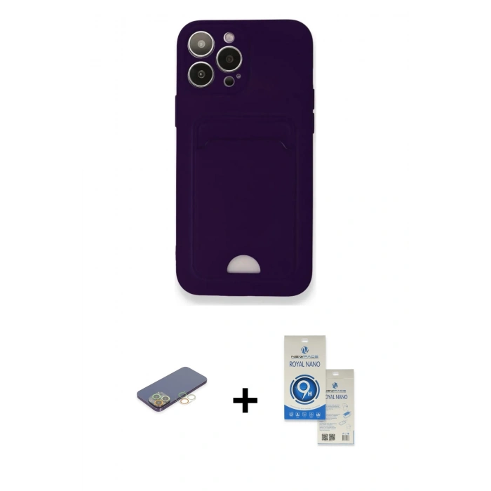 MARSİLYAN™- iPhone 12 Pro Max Kılıf Vadi Çizgi Prime - Şeffaf Royal Nano Ekran Koruyucu + Renkli Kamera Lens Koruma Cam - SI