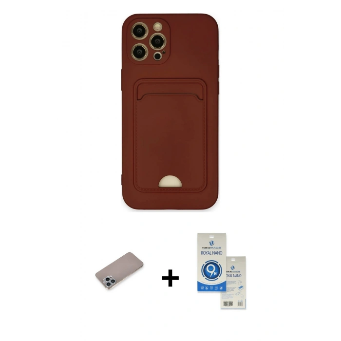 MARSİLYAN™- iPhone 12 Pro Max Kılıf Vadi Çizgi Prime - Şeffaf Royal Nano Ekran Koruyucu + Shine Kamera Lens Koruma Cam - SABE