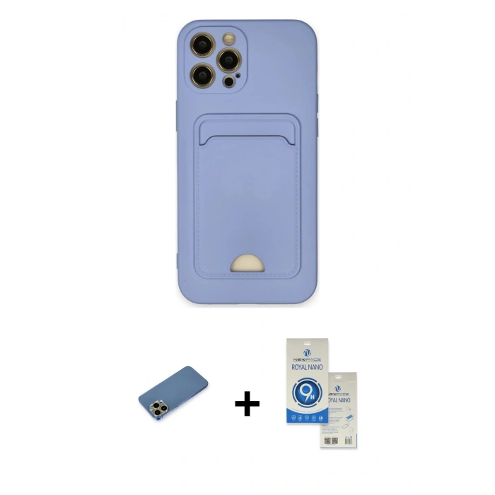 MARSİLYAN™- iPhone 12 Pro Max Kılıf Vadi Çizgi Prime - Şeffaf Royal Nano Ekran Koruyucu + Shine Kamera Lens Koruma Cam - GD