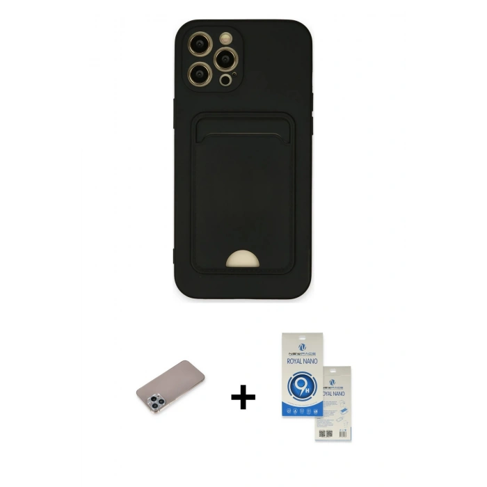 MARSİLYAN™- iPhone 12 Pro Max Kılıf Vadi Çizgi Prime - Şeffaf Royal Nano Ekran Koruyucu + Shine Kamera Lens Koruma Cam - SABE