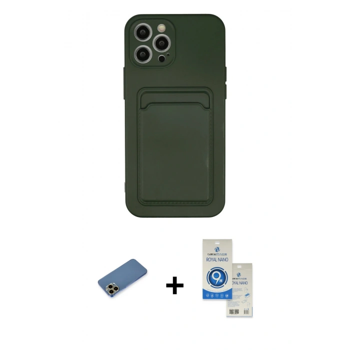 MARSİLYAN™- iPhone 12 Pro Max Kılıf Vadi Çizgi Prime - Şeffaf Royal Nano Ekran Koruyucu + Shine Kamera Lens Koruma Cam - GD