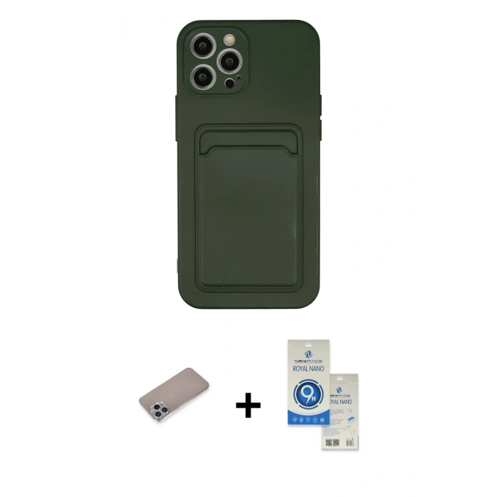 MARSİLYAN™- iPhone 12 Pro Max Kılıf Vadi Çizgi Prime - Şeffaf Royal Nano Ekran Koruyucu + Shine Kamera Lens Koruma Cam - SABE