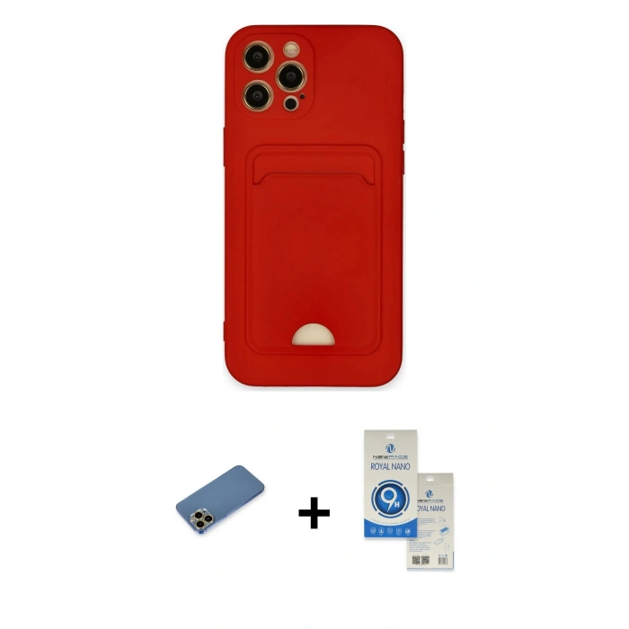 MARSİLYAN™- iPhone 12 Pro Max Kılıf Vadi Çizgi Prime - Şeffaf Royal Nano Ekran Koruyucu + Shine Kamera Lens Koruma Cam - GD