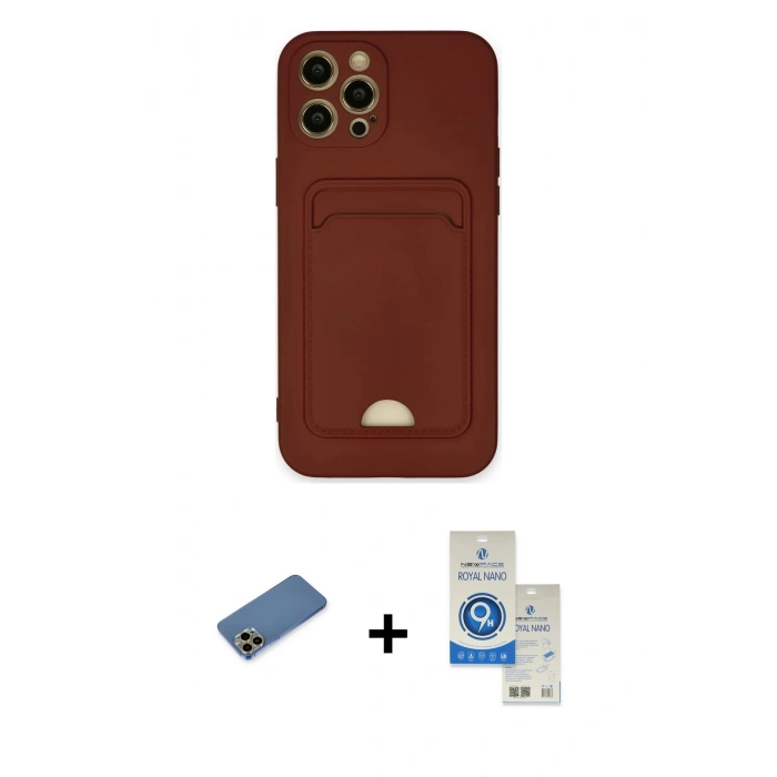 MARSİLYAN™- iPhone 12 Pro Max Kılıf Vadi Çizgi Prime - Şeffaf Royal Nano Ekran Koruyucu + Shine Kamera Lens Koruma Cam - GD