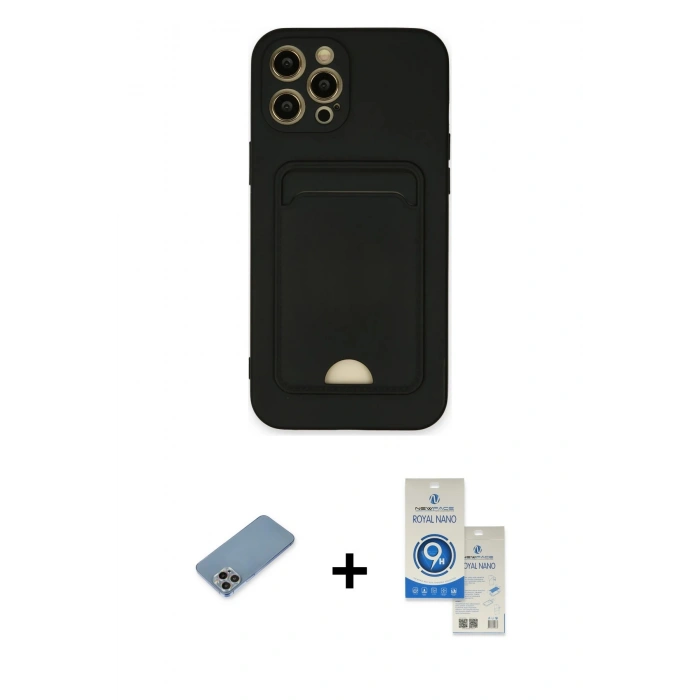 MARSİLYAN™- iPhone 12 Pro Max Kılıf Vadi Çizgi Prime - Şeffaf Royal Nano Ekran Koruyucu + Shine Kamera Lens Koruma Cam - GI