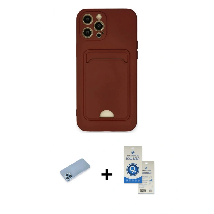 MARSİLYAN™- iPhone 12 Pro Max Kılıf Vadi Çizgi Prime - Şeffaf Royal Nano Ekran Koruyucu + Shine Kamera Lens Koruma Cam - MI