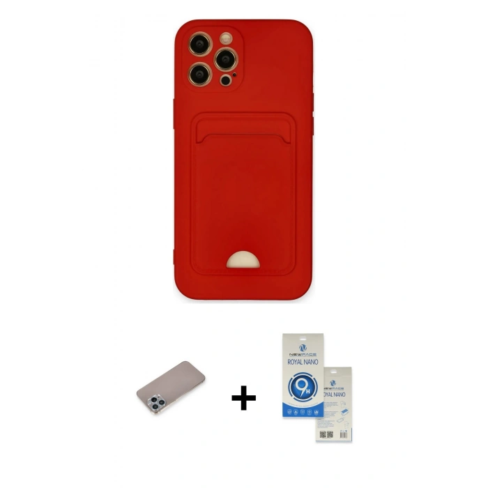 MARSİLYAN™- iPhone 12 Pro Max Kılıf Vadi Çizgi Prime - Şeffaf Royal Nano Ekran Koruyucu + Shine Kamera Lens Koruma Cam - SABE