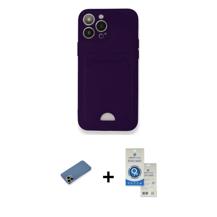 MARSİLYAN™- iPhone 12 Pro Max Kılıf Vadi Çizgi Prime - Şeffaf Royal Nano Ekran Koruyucu + Shine Kamera Lens Koruma Cam - GD