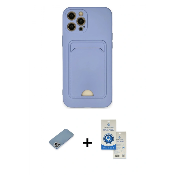 MARSİLYAN™- iPhone 12 Pro Max Kılıf Vadi Çizgi Prime - Şeffaf Royal Nano Ekran Koruyucu + Shine Kamera Lens Koruma Cam - GI